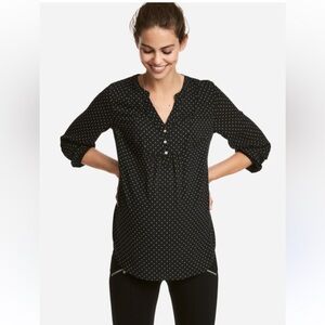 H&M Mama Maternity Black and White Long Sleeve Blouse Size S